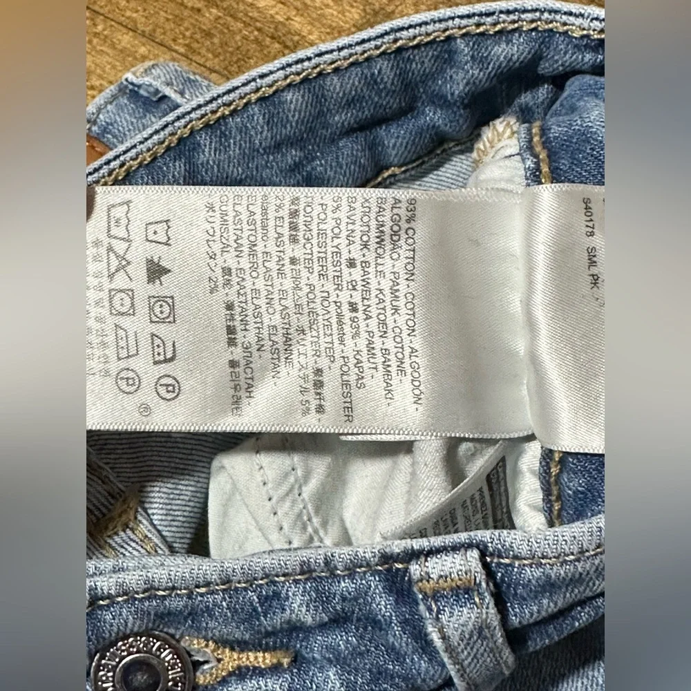 Levis Womens 721‎ High Rise Skinny Jeans Distressed Light Wash Size 25